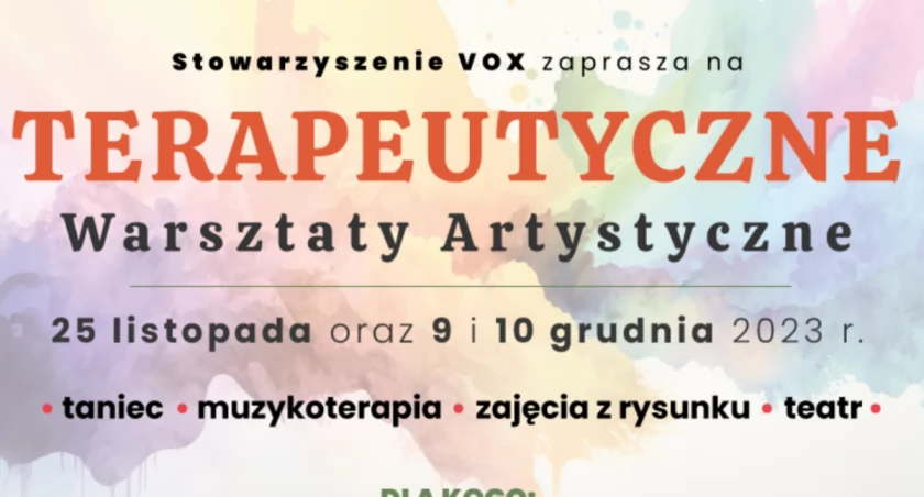 Stowarzyszenie VOX organizuje terapeutyczne warsztaty artystyczne