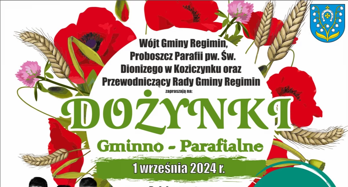 Rolnictwo, Gmina Regimin zaprasza dożynki [program] - zdjęcie, fotografia