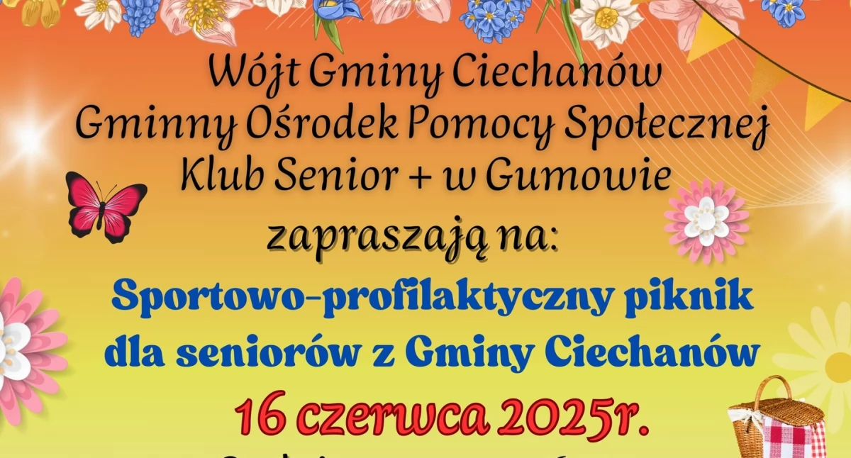 Seniorzy, Seniorzy sportowo Zaproszenie piknik gminie Ciechanów - zdjęcie, fotografia