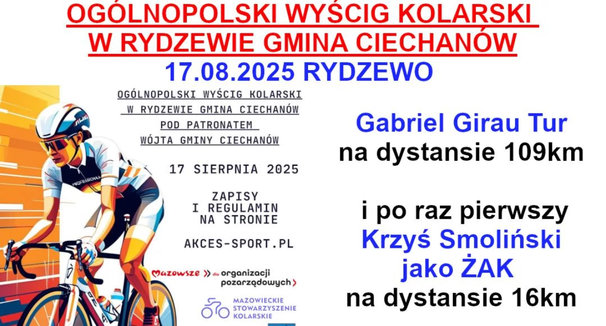 Kolarstwo/Rowery, Wyścig kolarski gminie Ciechanów Znamy trasę program - zdjęcie, fotografia