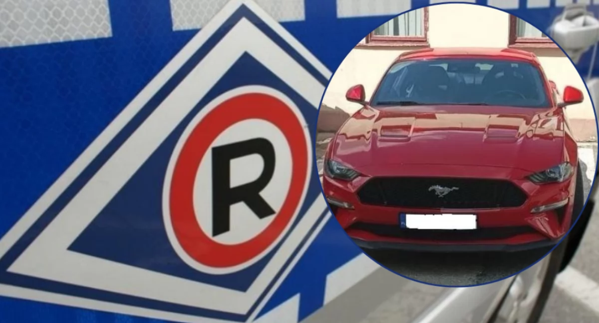Policyjne interwencje, Mustang trafi ciechanowskiej policji - zdjęcie, fotografia
