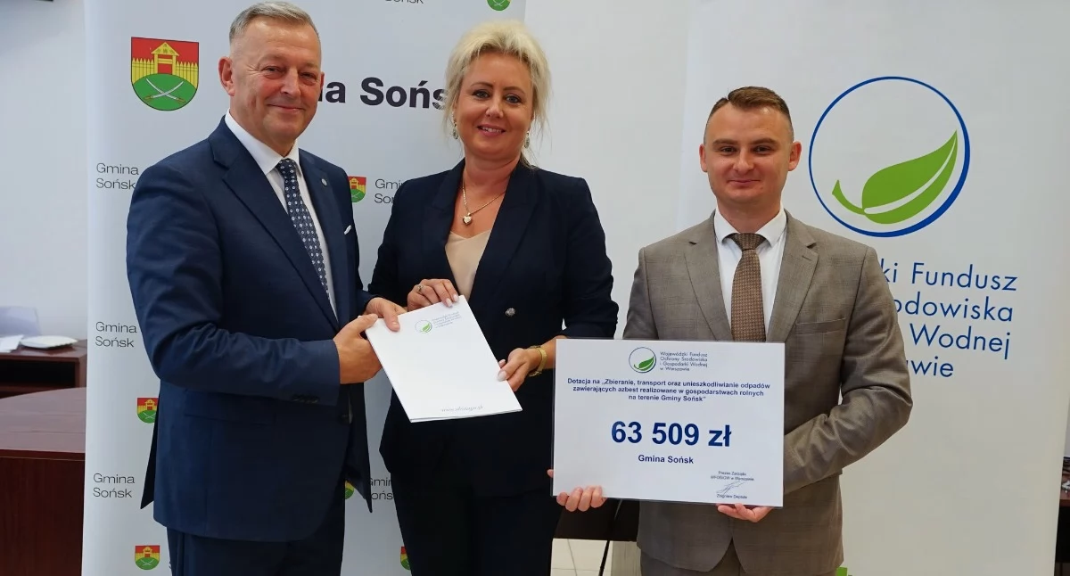Samorząd, Gmina Sońsk dotacją usuwanie azbestu Duże zainteresowanie projektem - zdjęcie, fotografia