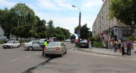 Groźna kolizja w centrum miasta. Ciechanów. Fot. CiechanowInaczej.pl