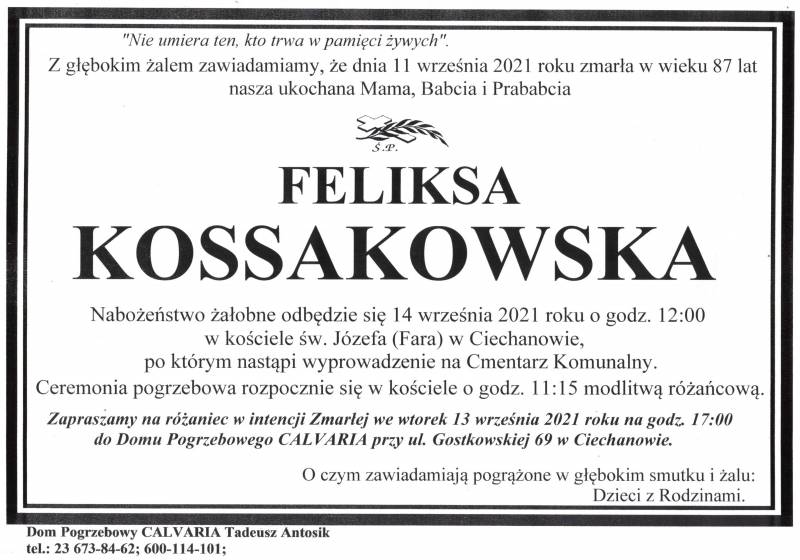 Feliksa Kossakowska