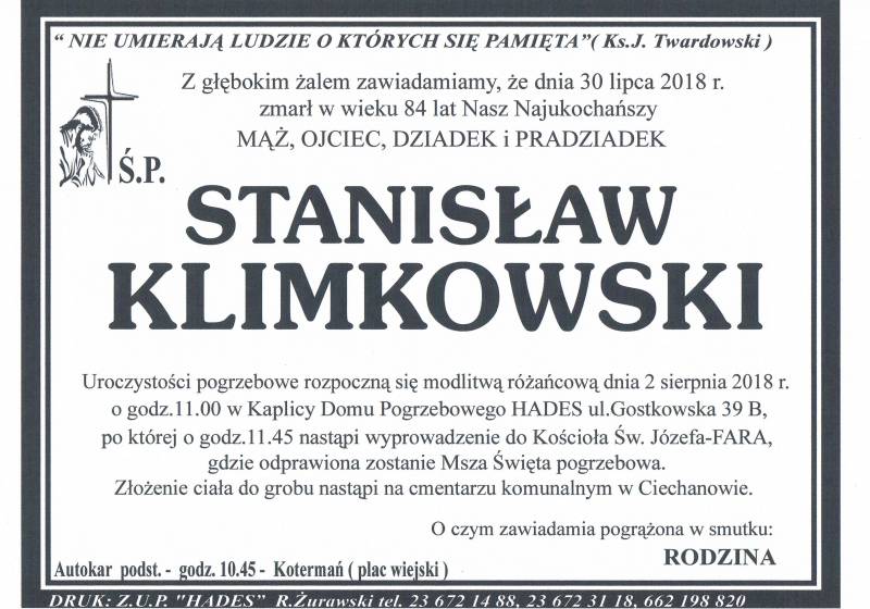 STANISŁAW KLIMKOWSKI