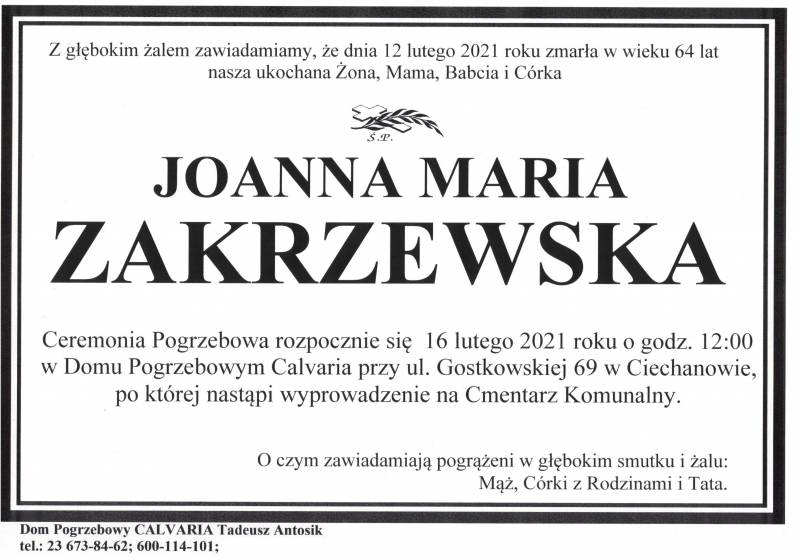 Joanna Maria Zakrzewska