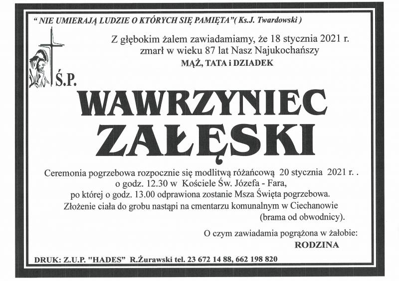 WAWRZYNIEC ZAŁĘSKI