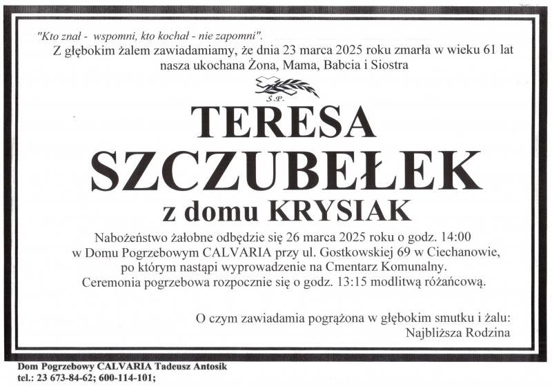 Teresa Szczubełek