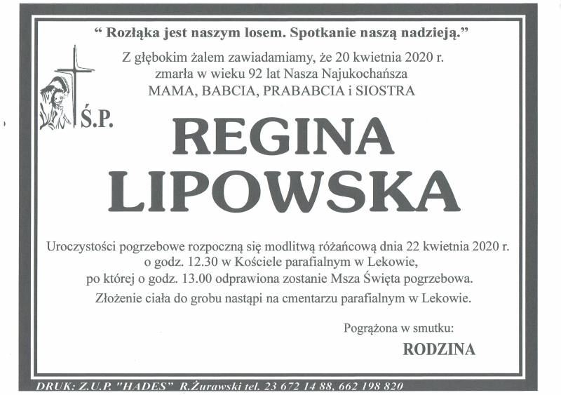REGINA LIPOWSKA
