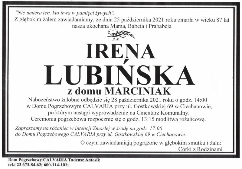 Irena Lubińska