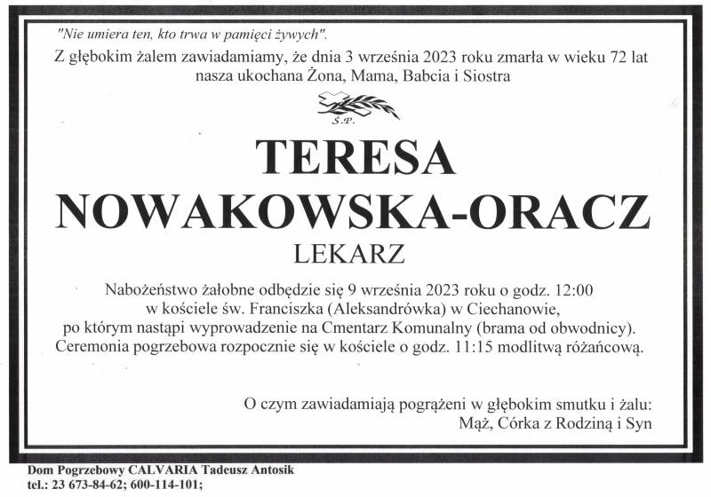 Teresa Nowakowska-Oracz