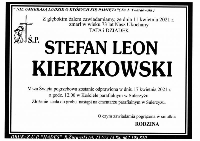 STEFAN KIERZKOWSKI