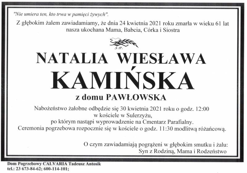 Natalia Wiesława Kamińska