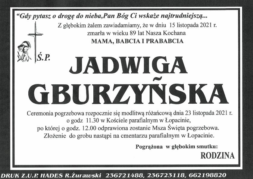 JADWIGA GBURZYŃSKA