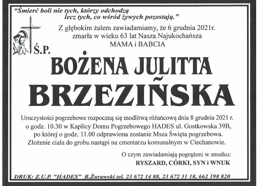 BOŻENA JULITTA BRZEZIŃSKA