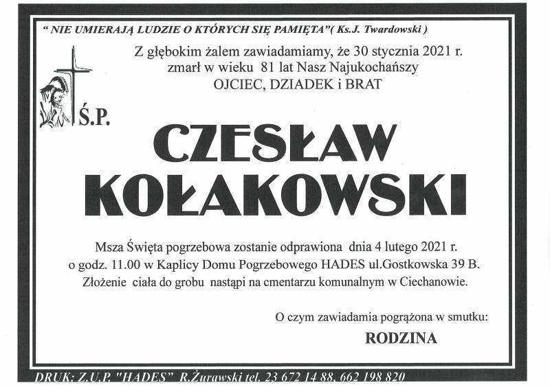 CZESŁAW KOŁAKOWSKI