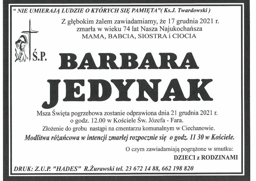 BARBARA JEDYNAK