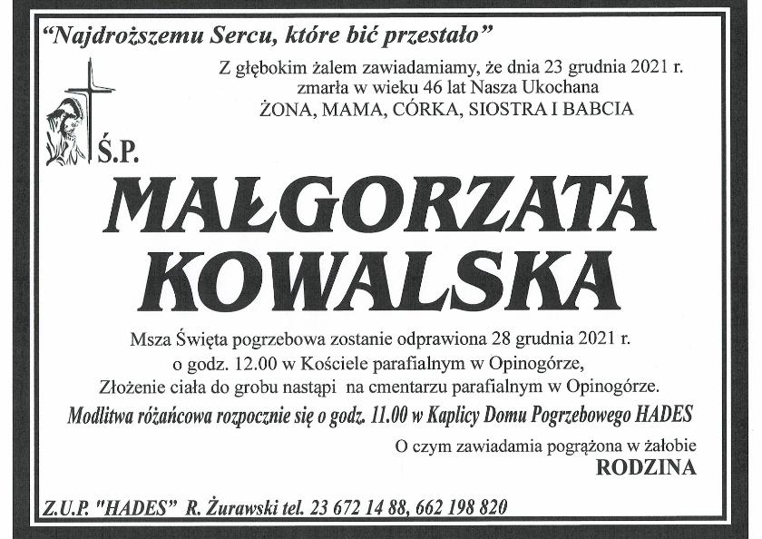 MAŁGORZATA KOWALSKA