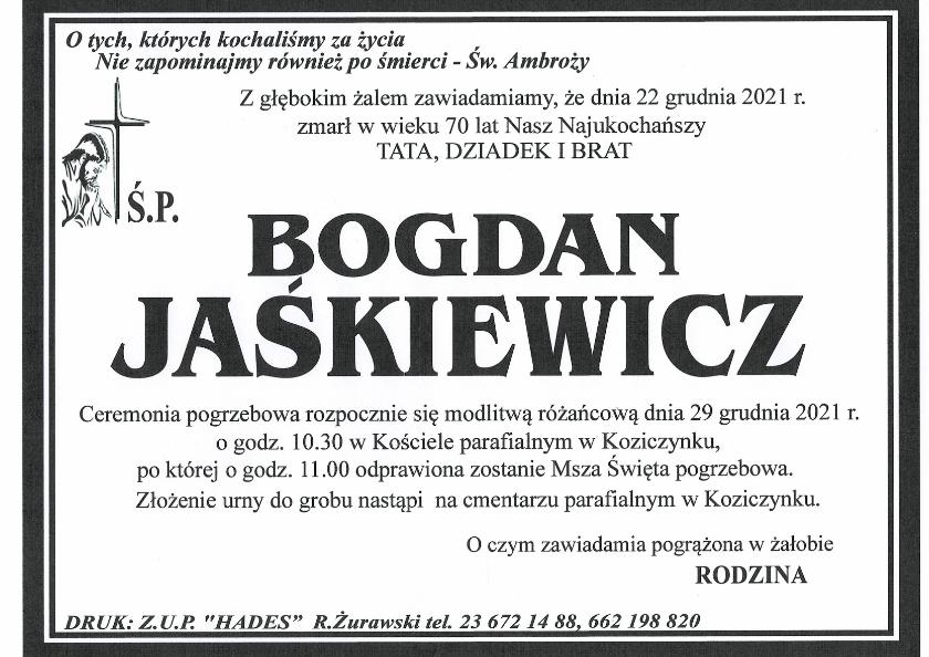 BOGDAN JAŚKIEWICZ