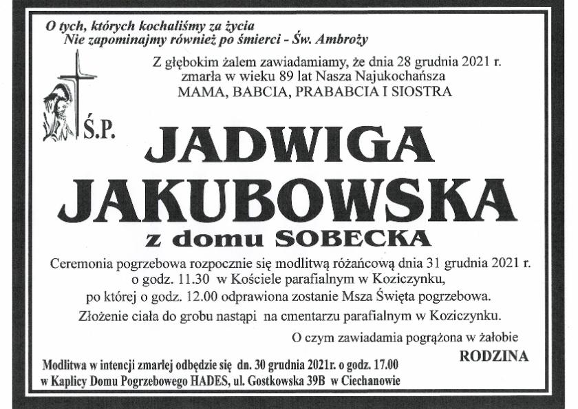 JADWIGA JAKUBOWSKA