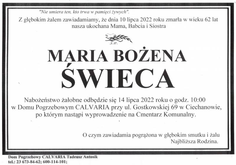 Maria Bożena Świeca