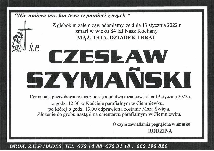 CZESŁAW SZYMAŃSKI