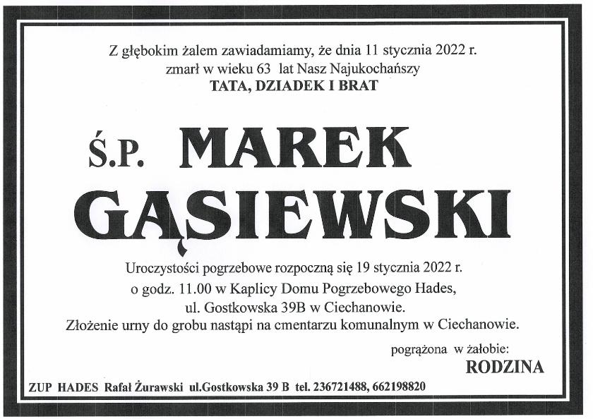 MAREK GĄSIEWSKI