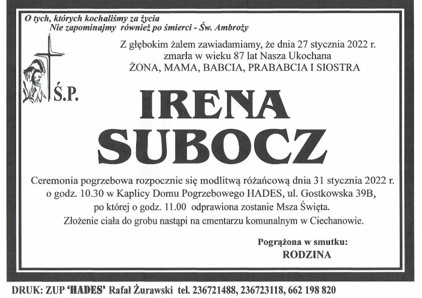 IRENA SUBOCZ