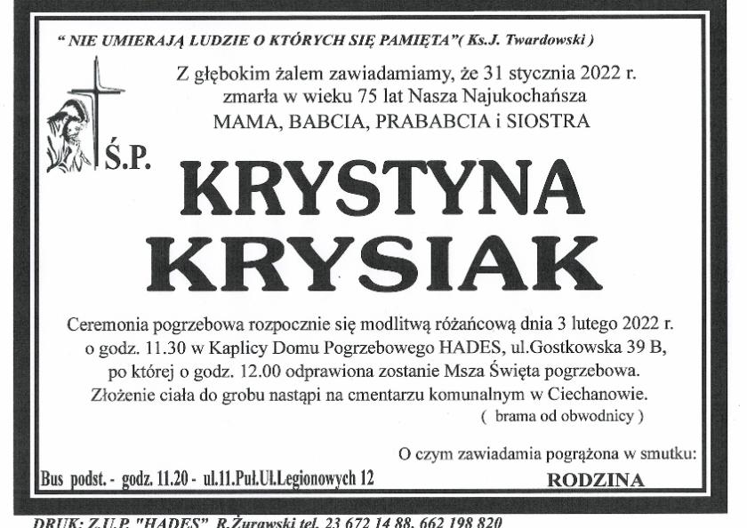 KRYSTYNA KRYSIAK