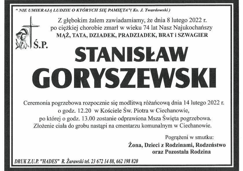 STANISŁAW GORYSZEWSKI