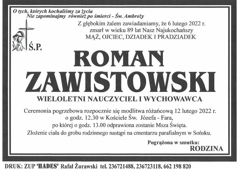 ROMAN ZAWISTOWSKI