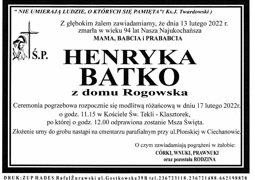 HENRYKA BATKO