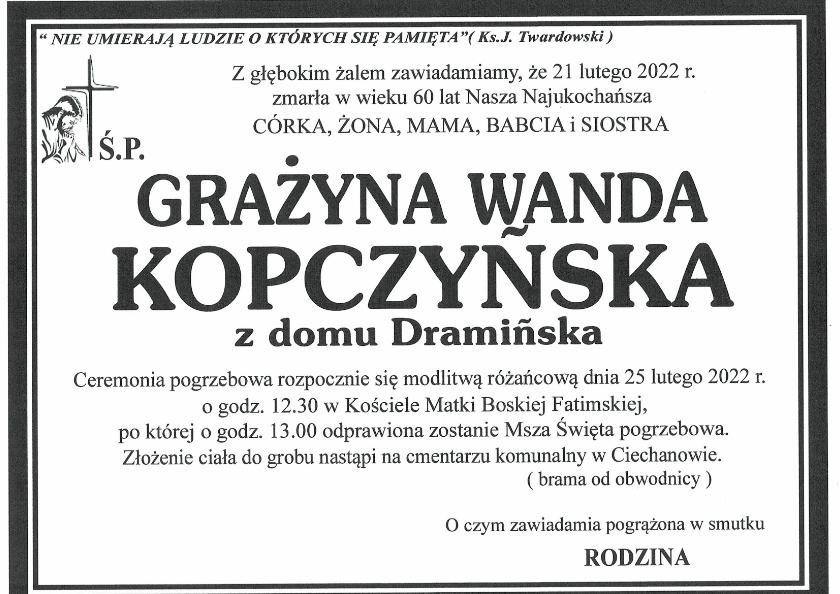 GRAŻYNA WANDA KOPCZYŃSKA