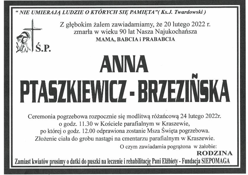 ANNA PTASZKIEWICZ-BRZEZIŃSKA