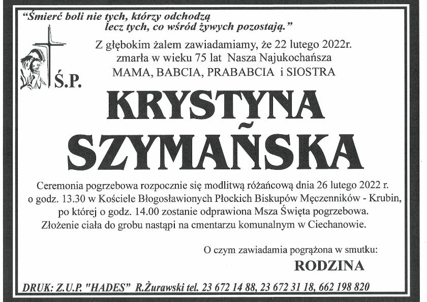 KRYSTYNA SZYMAŃSKA