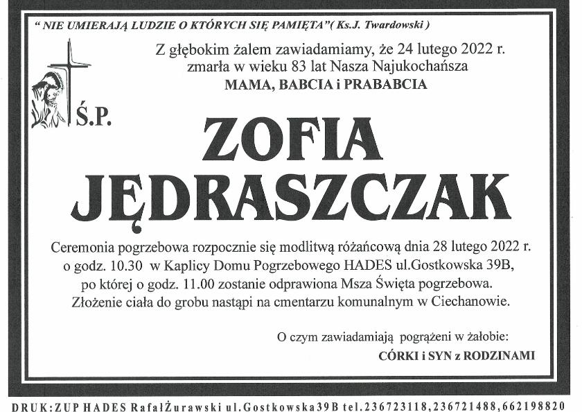 ZOFIA JĘDRASZCZAK