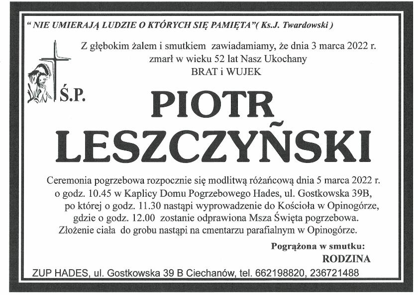 PIOTR LESZCZYŃSKI