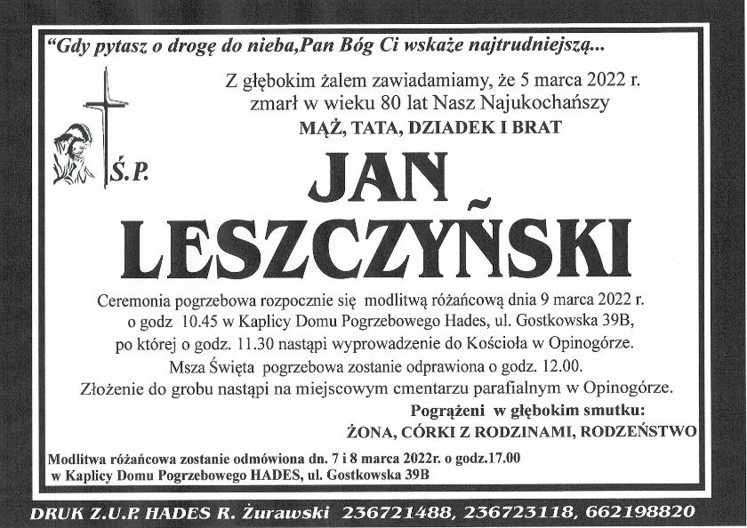 JAN LESZCZYŃSKI