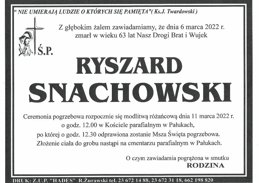 RYSZARD SNACHOWSKI