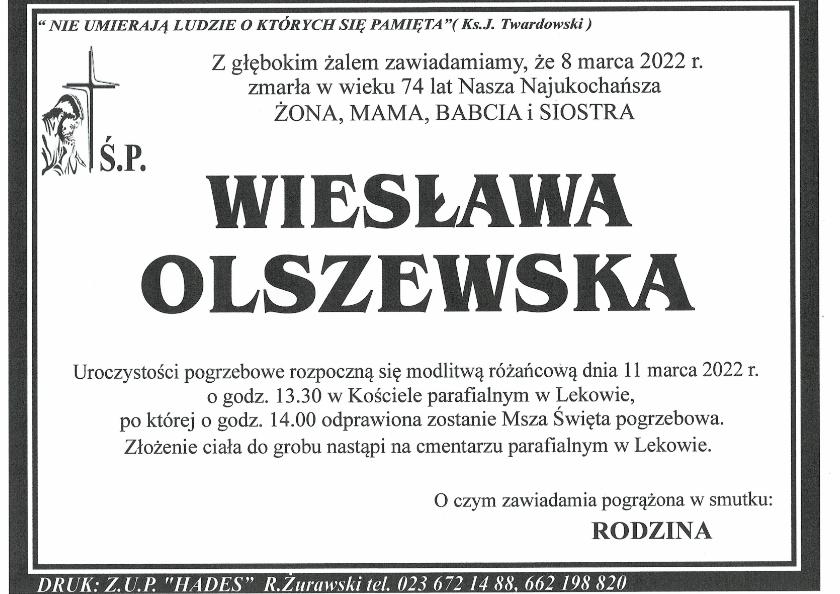 WIESŁAWA OLSZEWSKA