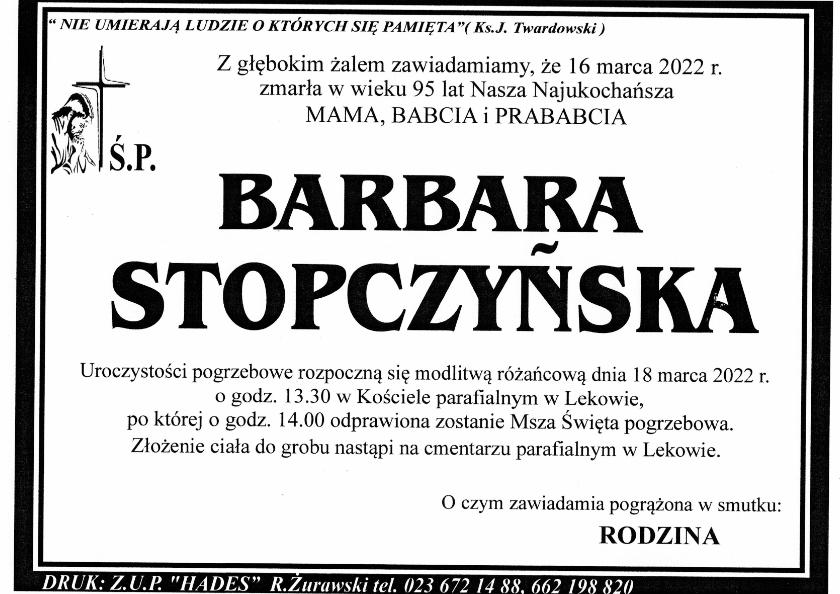 STOPCZYŃSKA BARBARA