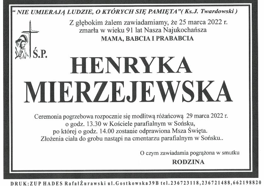 HENRYKA MIERZEJEWSKA