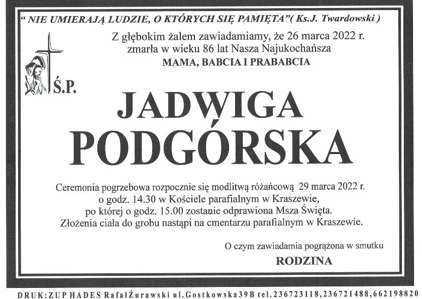 JADWIGA PODGÓRSKA
