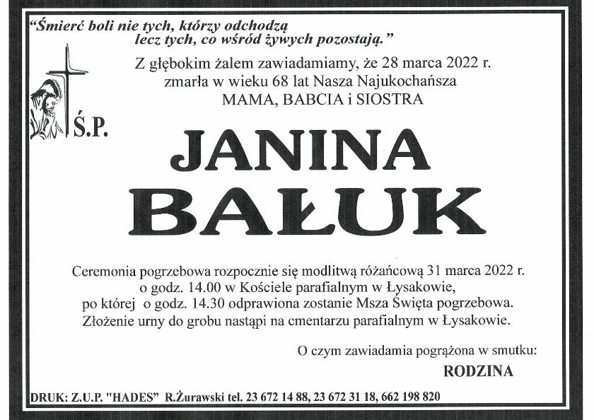 JANINA BAŁUK
