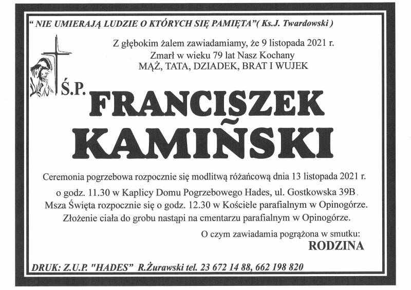 FRANCISZEK KAMIŃSKI