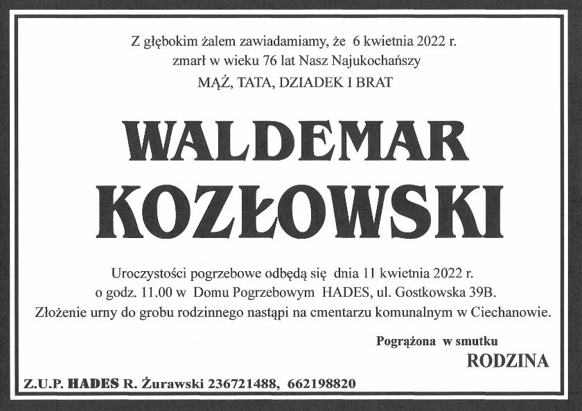 WALDEMAR KOZŁOWSKI