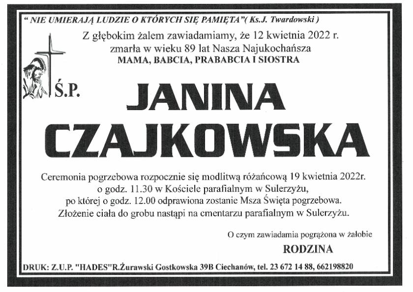 JANINA CZAJKOWSKA