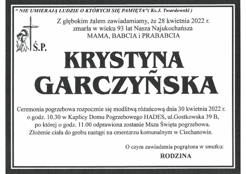 KRYSTYNA GARCZYŃSKA
