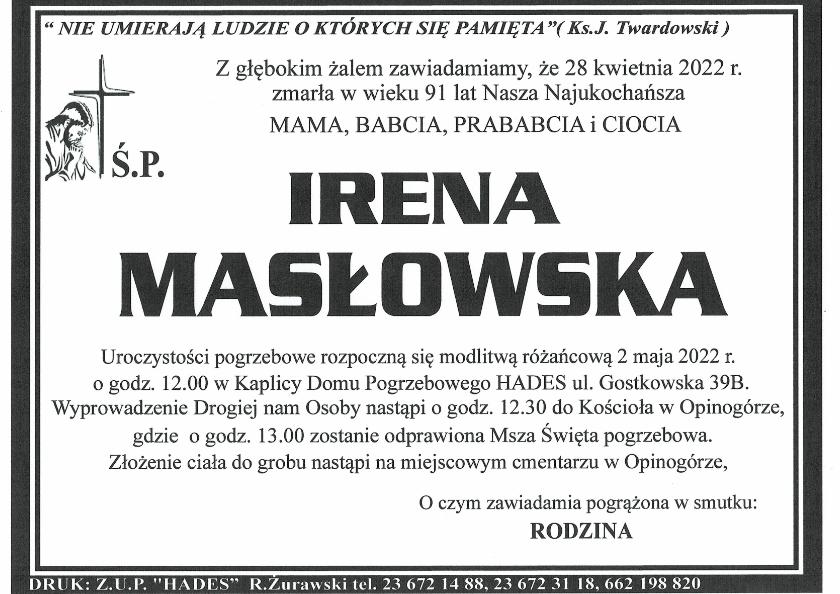IRENA MASŁOWSKA