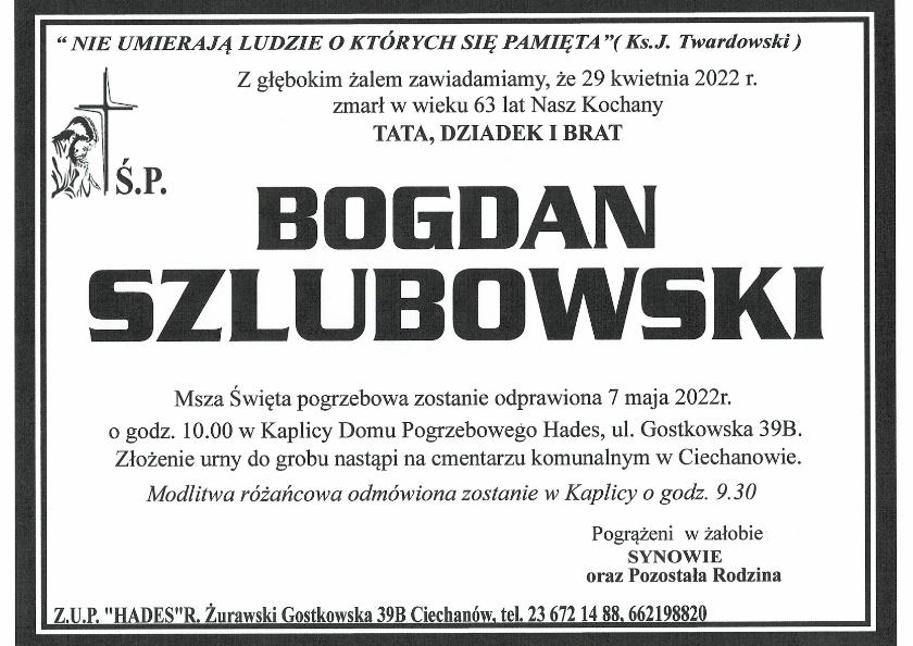 BOGDAN SZLUBOWSKI